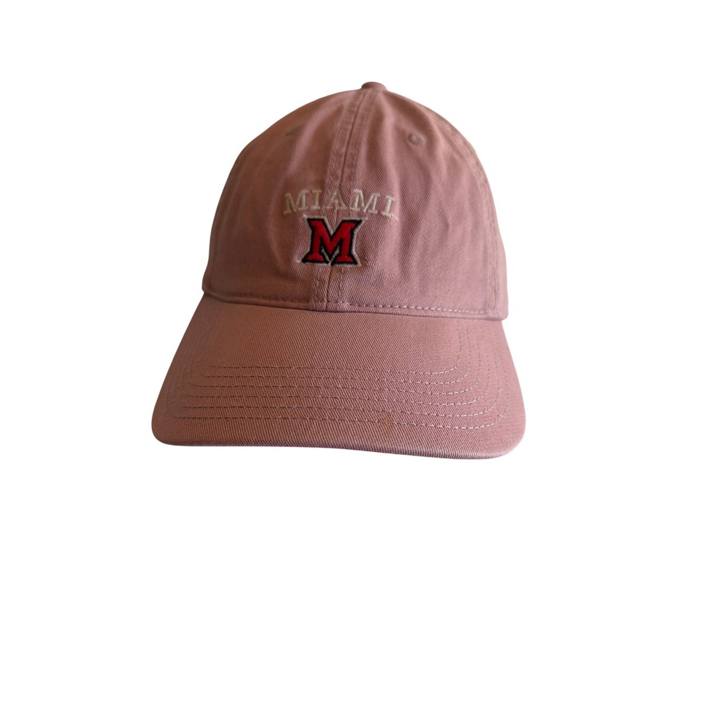 Miami University Pink Hat RedHawks Dad Hat Adjustable Strapback